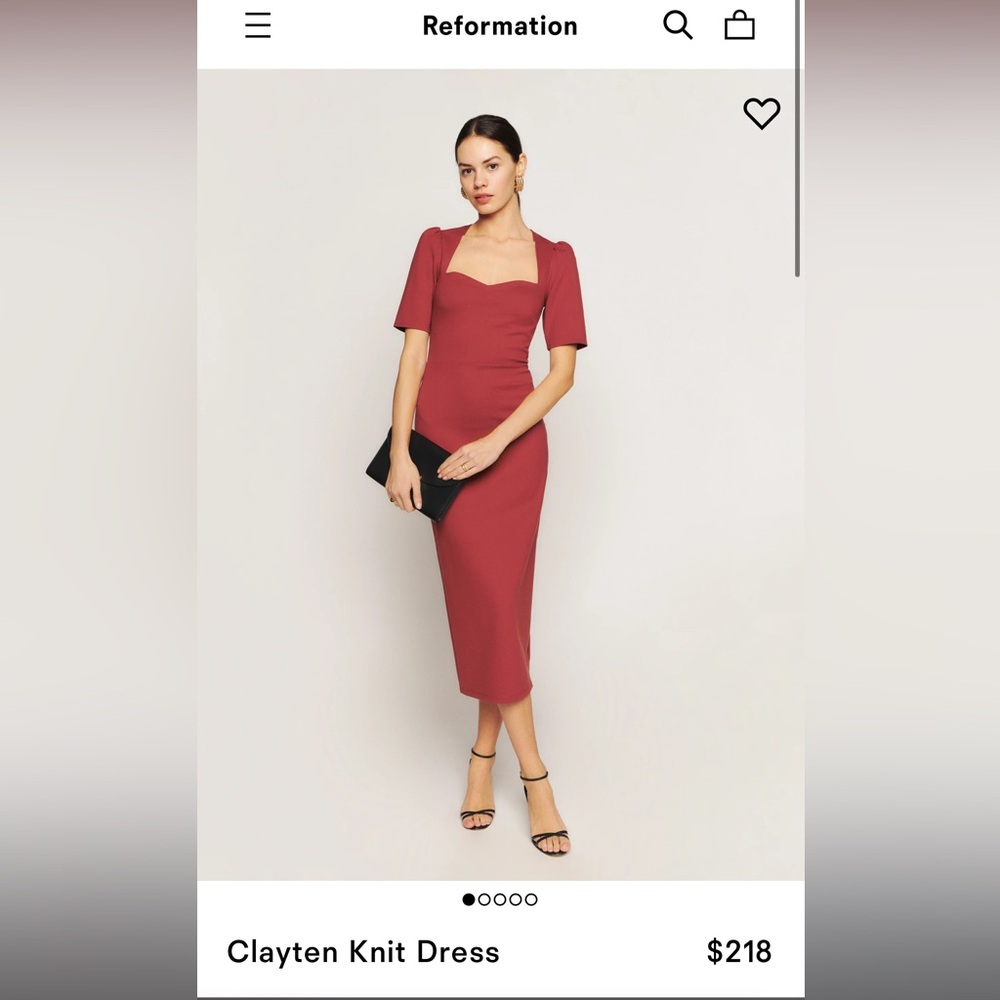 Reformation Clayten Knit Dress in Red